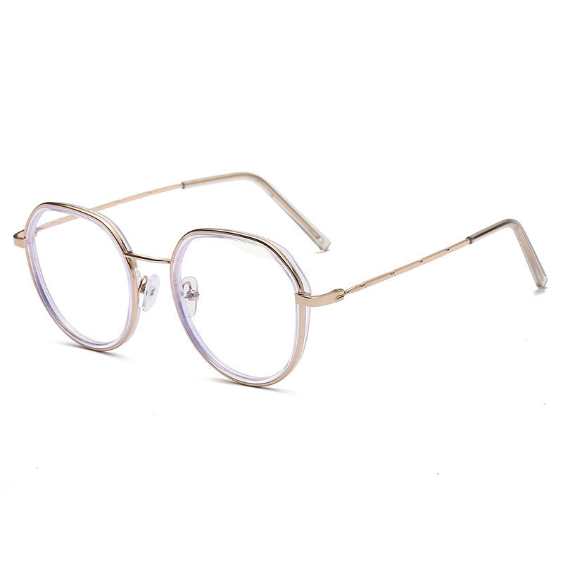 Man Metal Round Frame Anti-blue Light Glasses Fashion Retro Optical Glasses