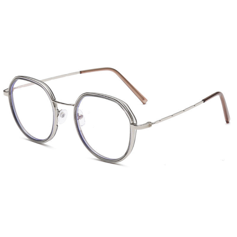 Man Metal Round Frame Anti-blue Light Glasses Fashion Retro Optical Glasses