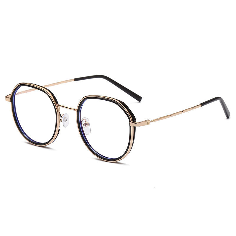 Man Metal Round Frame Anti-blue Light Glasses Fashion Retro Optical Glasses