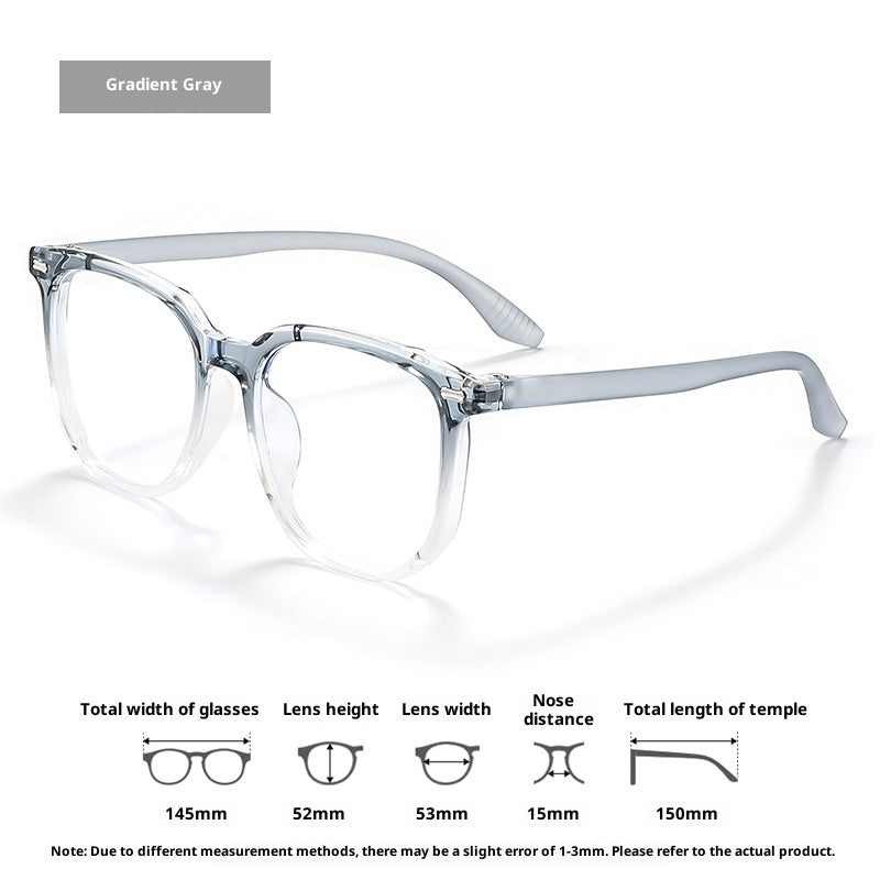 Gradient Anti-Blue Light Large Frame Glasses